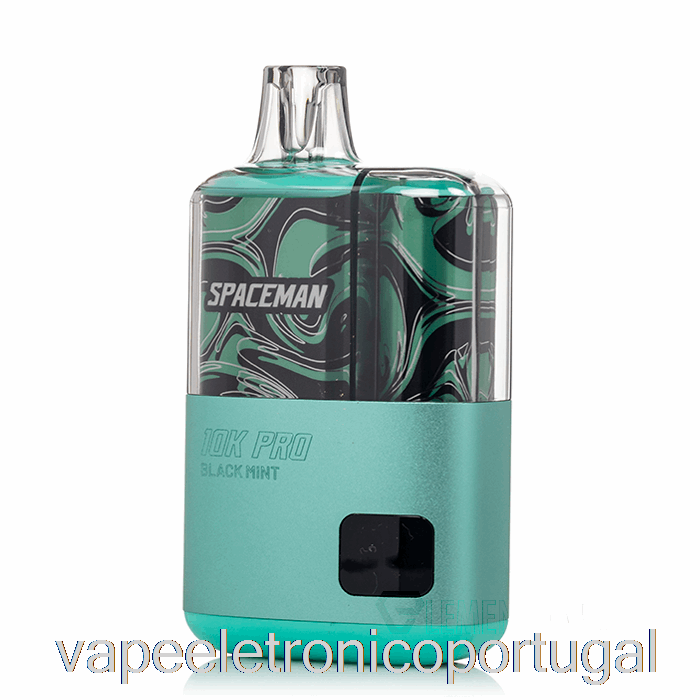 Vape Eletrônico Spaceman 10k Pro Descartável Preto Menta